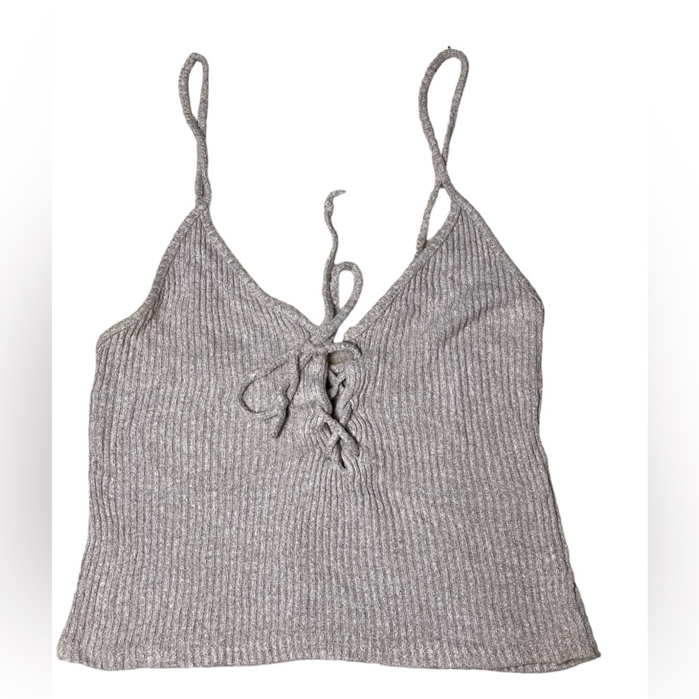 Grey cropped tank top